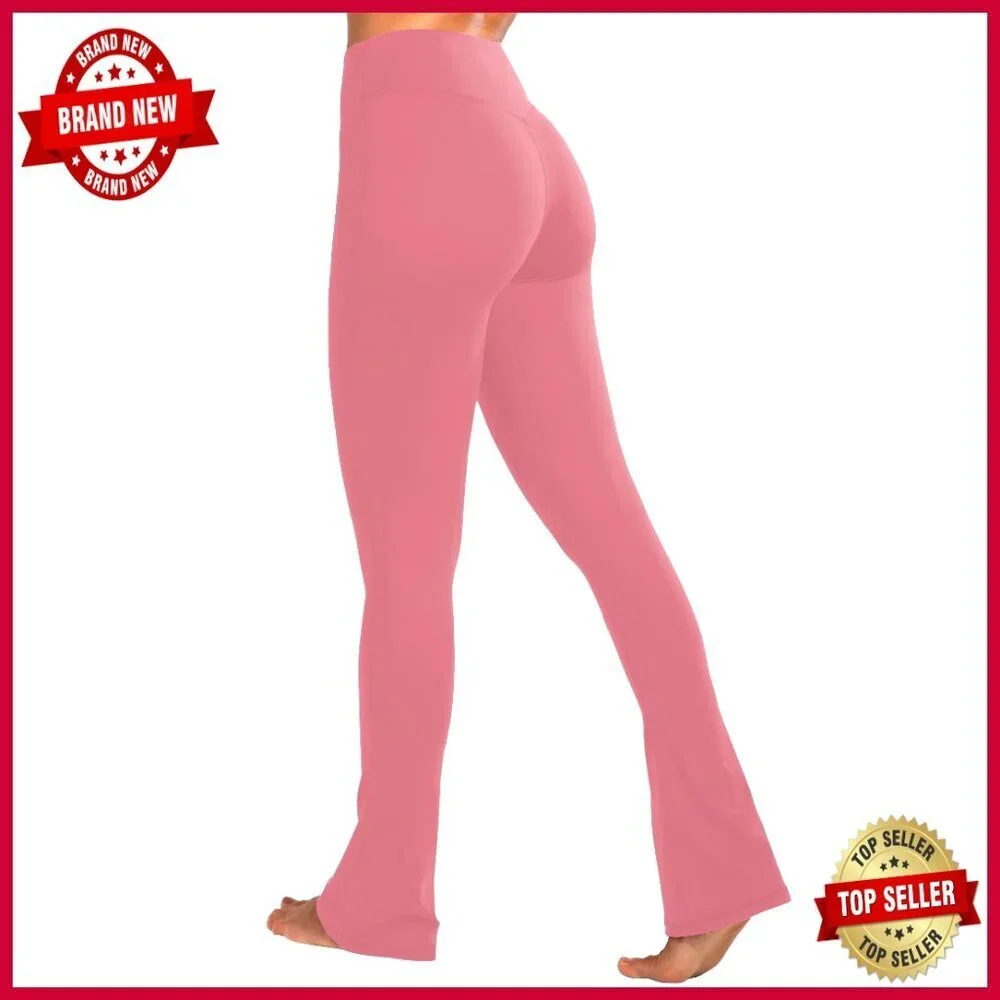 High Waist Flare Leggings Tummy Control Yoga Pants Workout Gym